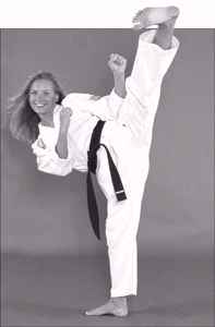 A high kick from a standing position